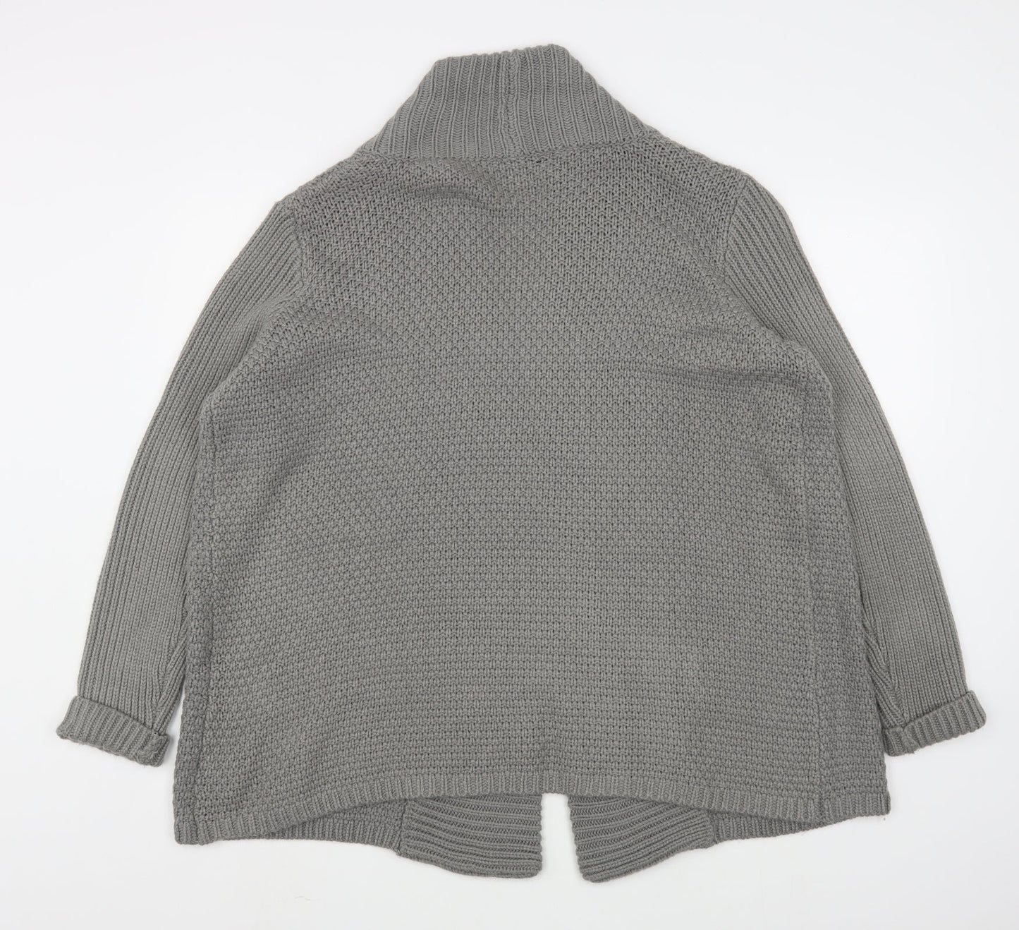 Preworn Womens Grey V-Neck  Polyamide Cardigan Jumper Size L