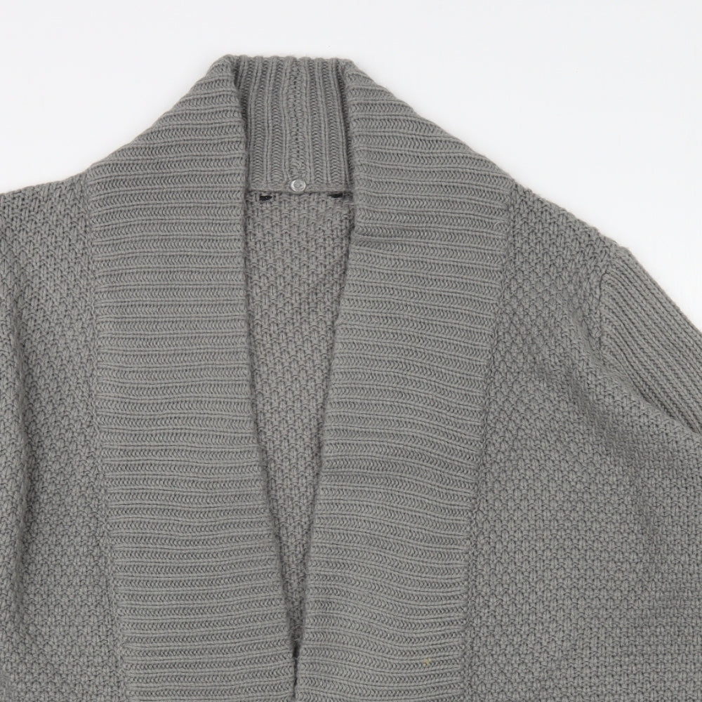 Preworn Womens Grey V-Neck  Polyamide Cardigan Jumper Size L