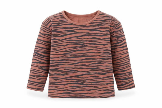 George  Girls Pink Animal Print Cotton Basic Casual Size 12-18 Months Round Neck