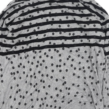 Fransa Womens Grey Striped Viscose Pullover Sweatshirt Size M