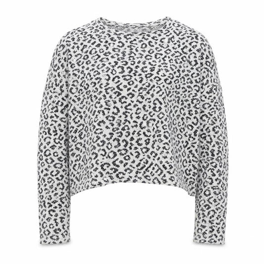 New Look Womens Beige Animal Print Polyester Pullover Sweatshirt Size M