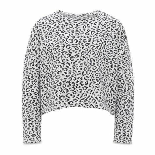 New Look Womens Beige Animal Print Polyester Pullover Sweatshirt Size M