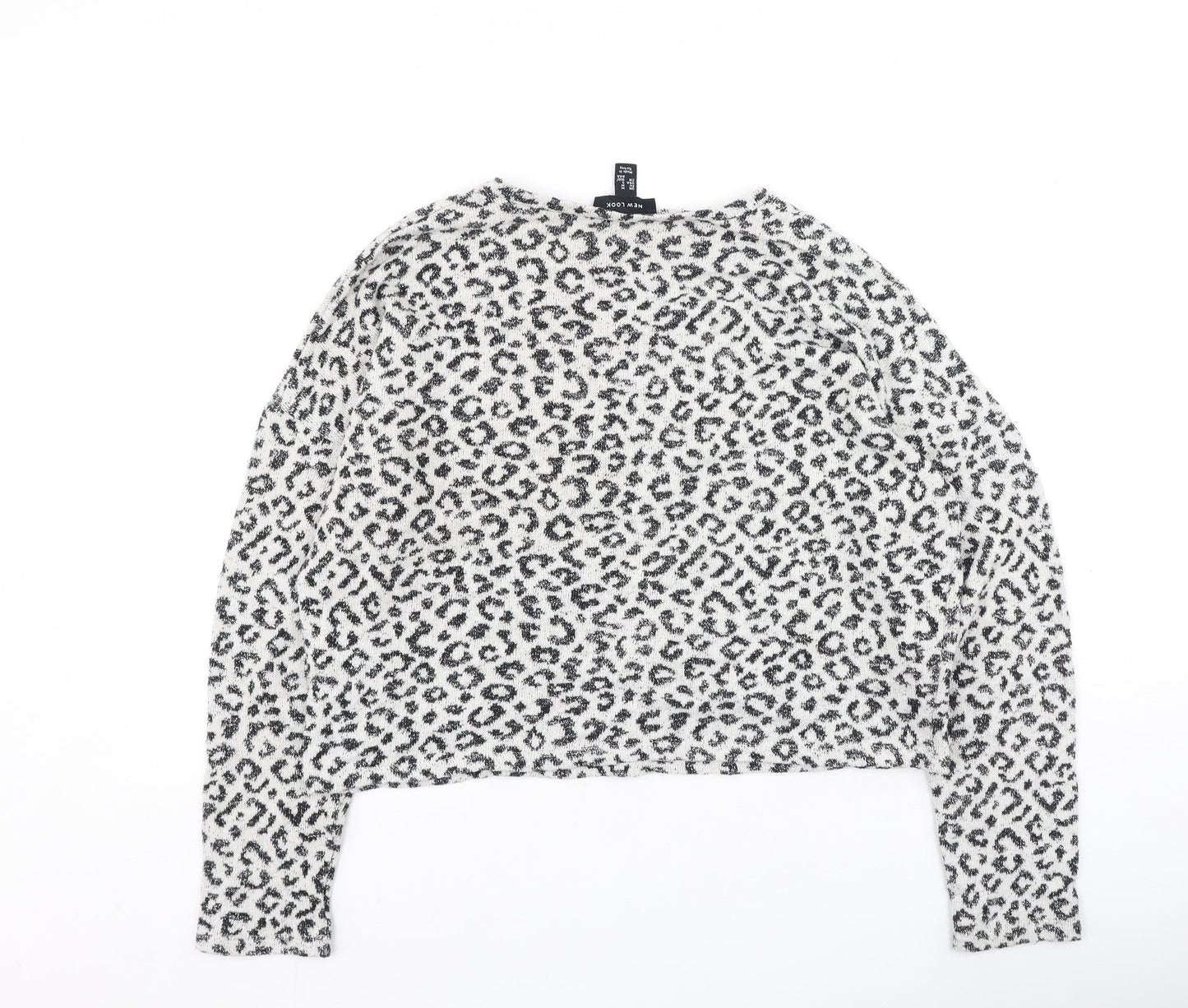 New Look Womens Beige Animal Print Polyester Pullover Sweatshirt Size M
