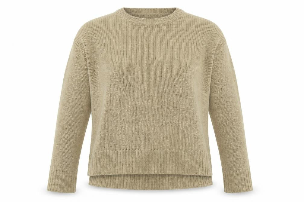 New Look Womens Beige Crew Neck  Acrylic Pullover Jumper Size S