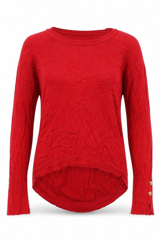 Primark Womens Red Crew Neck  Acrylic Pullover Jumper Size 6