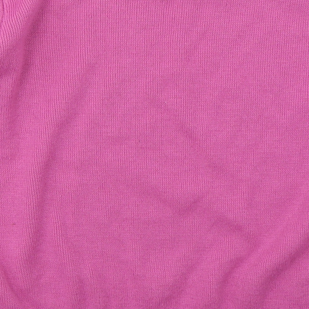 Merry Gold Womens Pink Crew Neck  Acrylic Pullover Jumper Size S   - Flowers