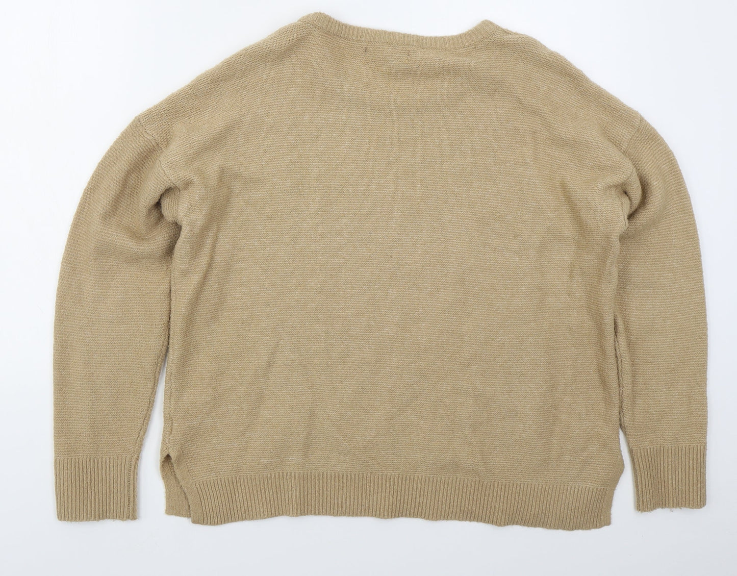Primark Womens Beige Round Neck  Acrylic Pullover Jumper Size 12