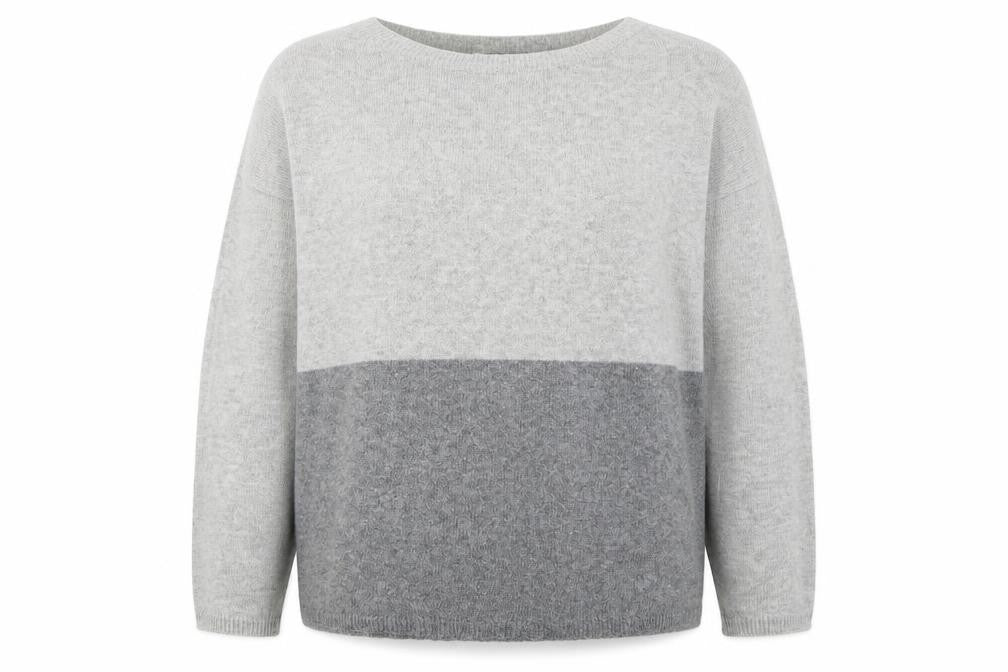 Sarta Womens Grey Boat Neck  Cotton Pullover Jumper Size M   - Colour Block