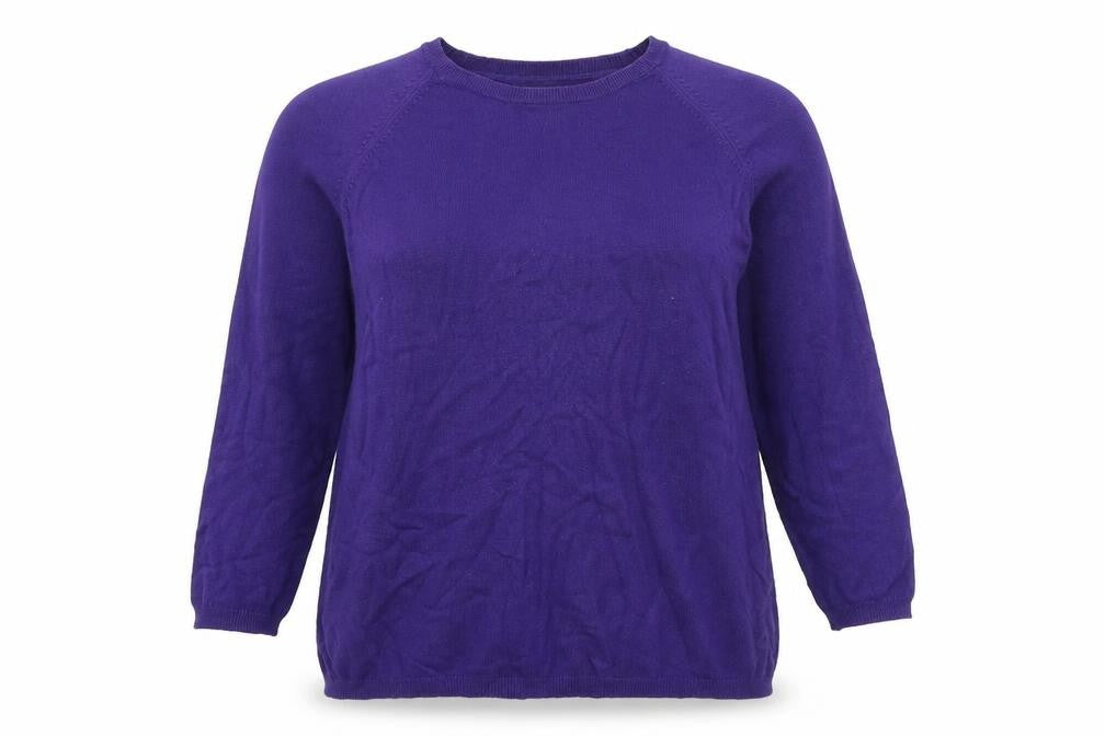 Marks & Spencer Womens Purple Crew Neck  Viscose Pullover Jumper Size 16