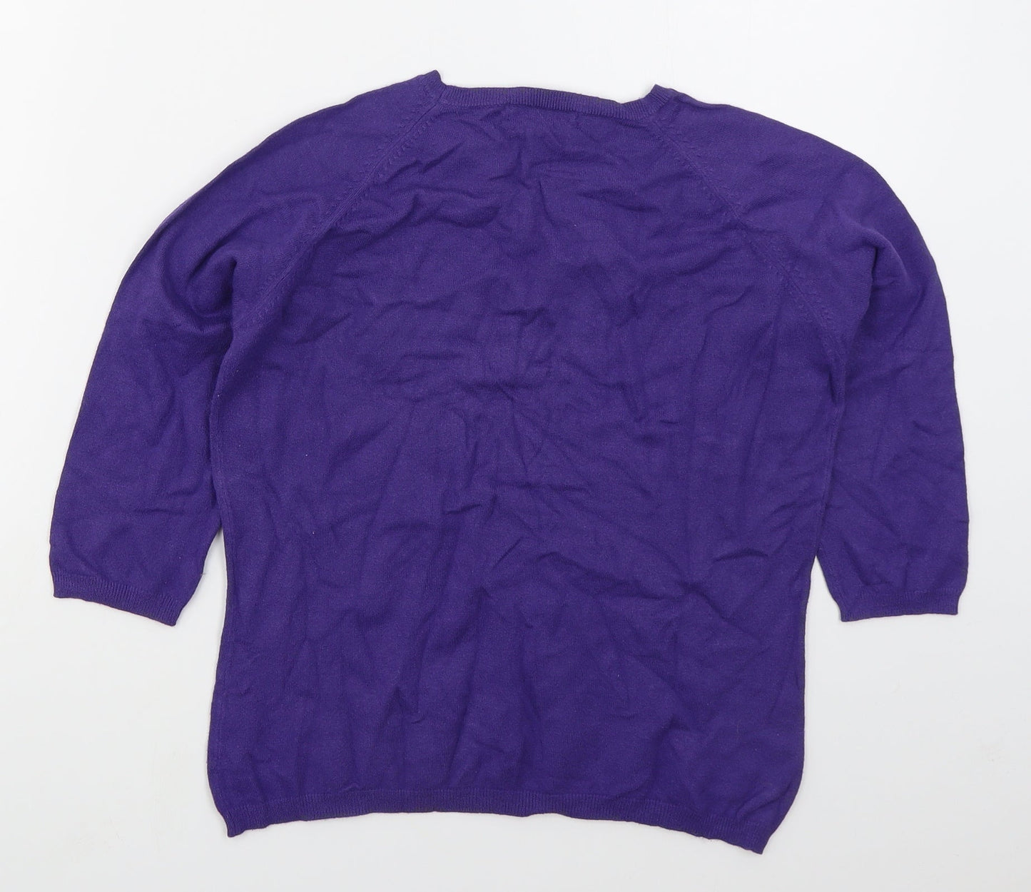 Marks and Spencer Womens Purple Crew Neck  Viscose Pullover Jumper Size 16