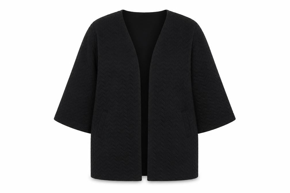 b.young Womens Black Geometric  Jacket  Size M