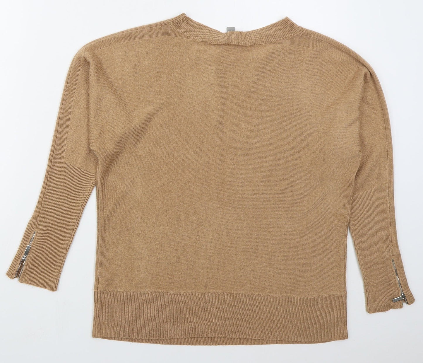 Dorothy Perkins Womens Beige Crew Neck  Acrylic Pullover Jumper Size 10