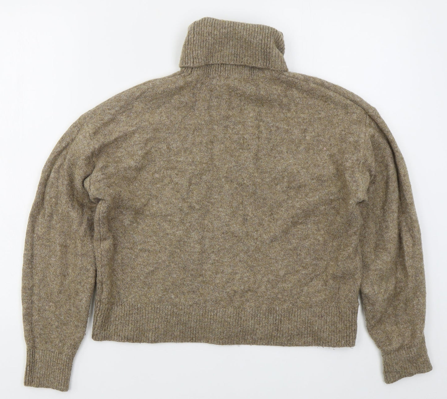 H&M Womens Beige Roll Neck  Acrylic Pullover Jumper Size S