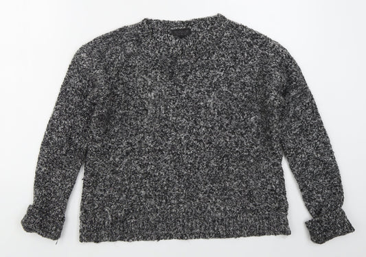 Topshop Womens Grey Crew Neck  Acrylic Pullover Jumper Size 6