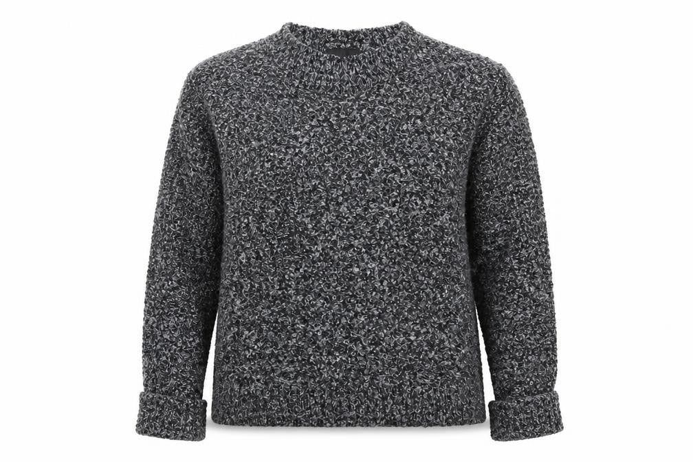 Topshop Womens Grey Crew Neck  Acrylic Pullover Jumper Size 6