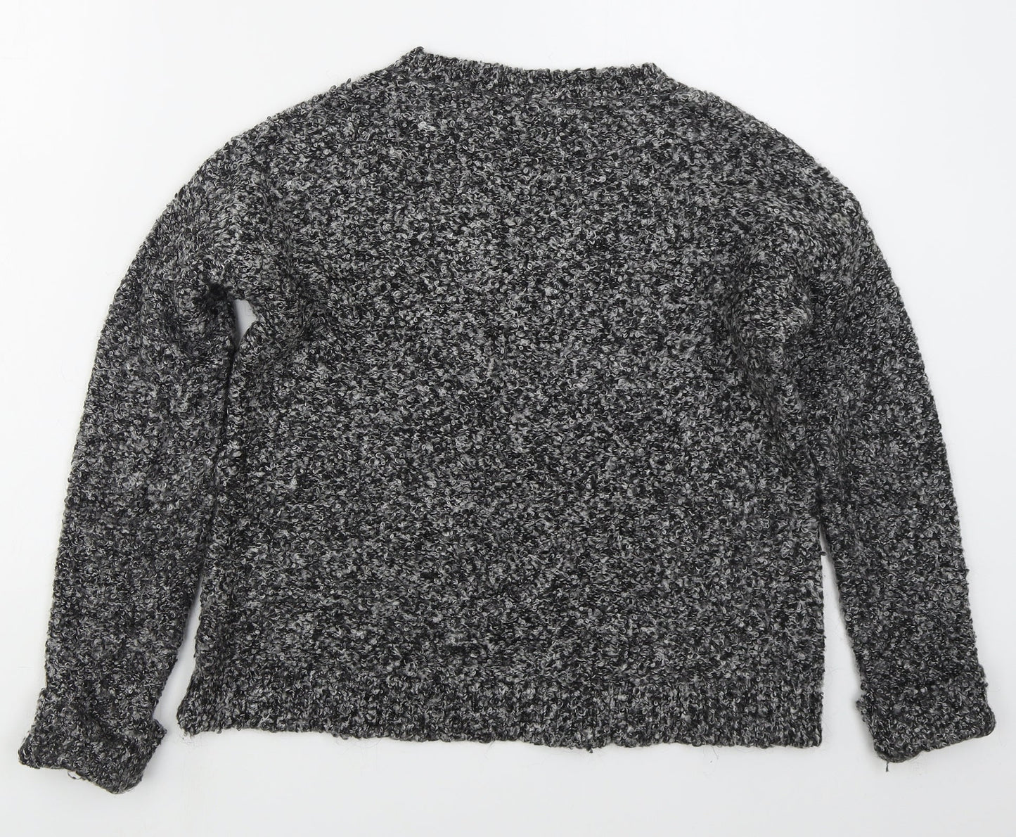 Topshop Womens Grey Crew Neck  Acrylic Pullover Jumper Size 6