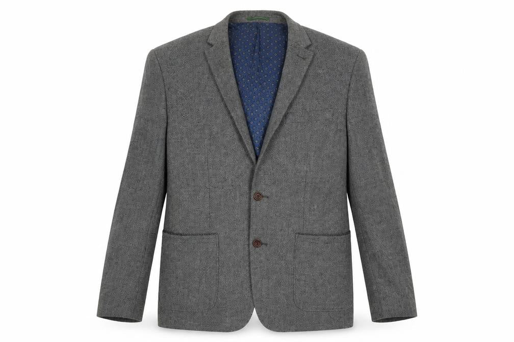 Easy Mens Grey  Acrylic Jacket Blazer Size L