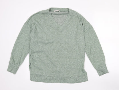 Preloved TU Womens Green V-Neck  Polyester Pullover Jumper Size 10 - Front
