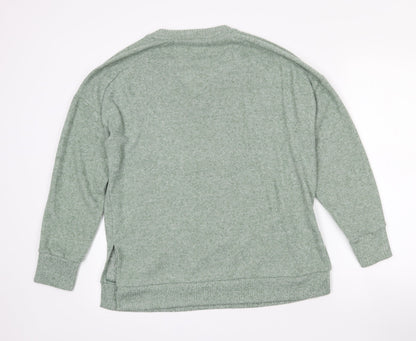 Preloved TU Womens Green V-Neck  Polyester Pullover Jumper Size 10 - Back