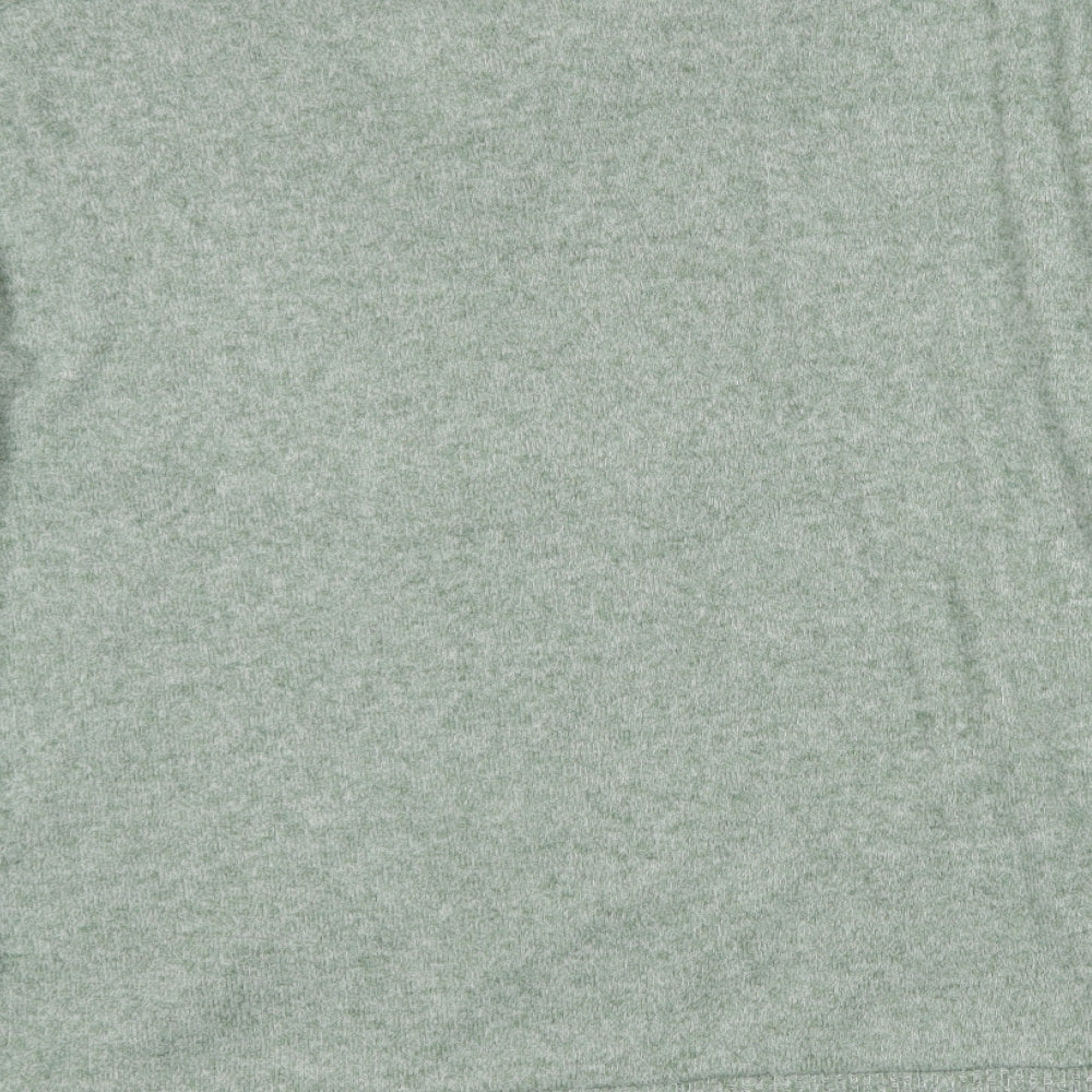 TU Womens Green V-Neck  Polyester Pullover Jumper Size 10