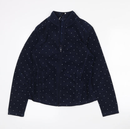 Tu Womens Blue Polka Dot  Jacket  Size 8  Zip