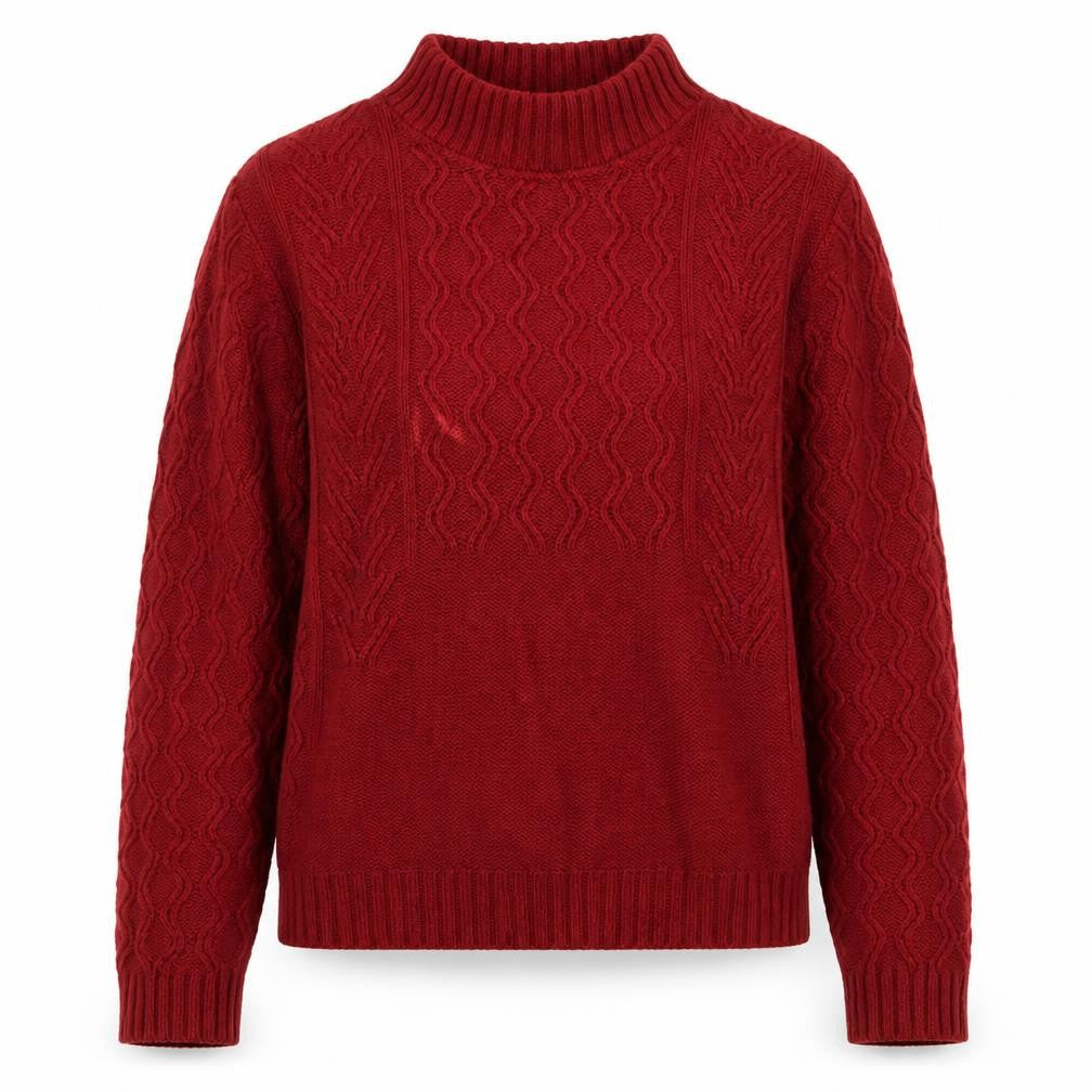 Papaya Womens Red Mock Neck  Acrylic Pullover Jumper Size S