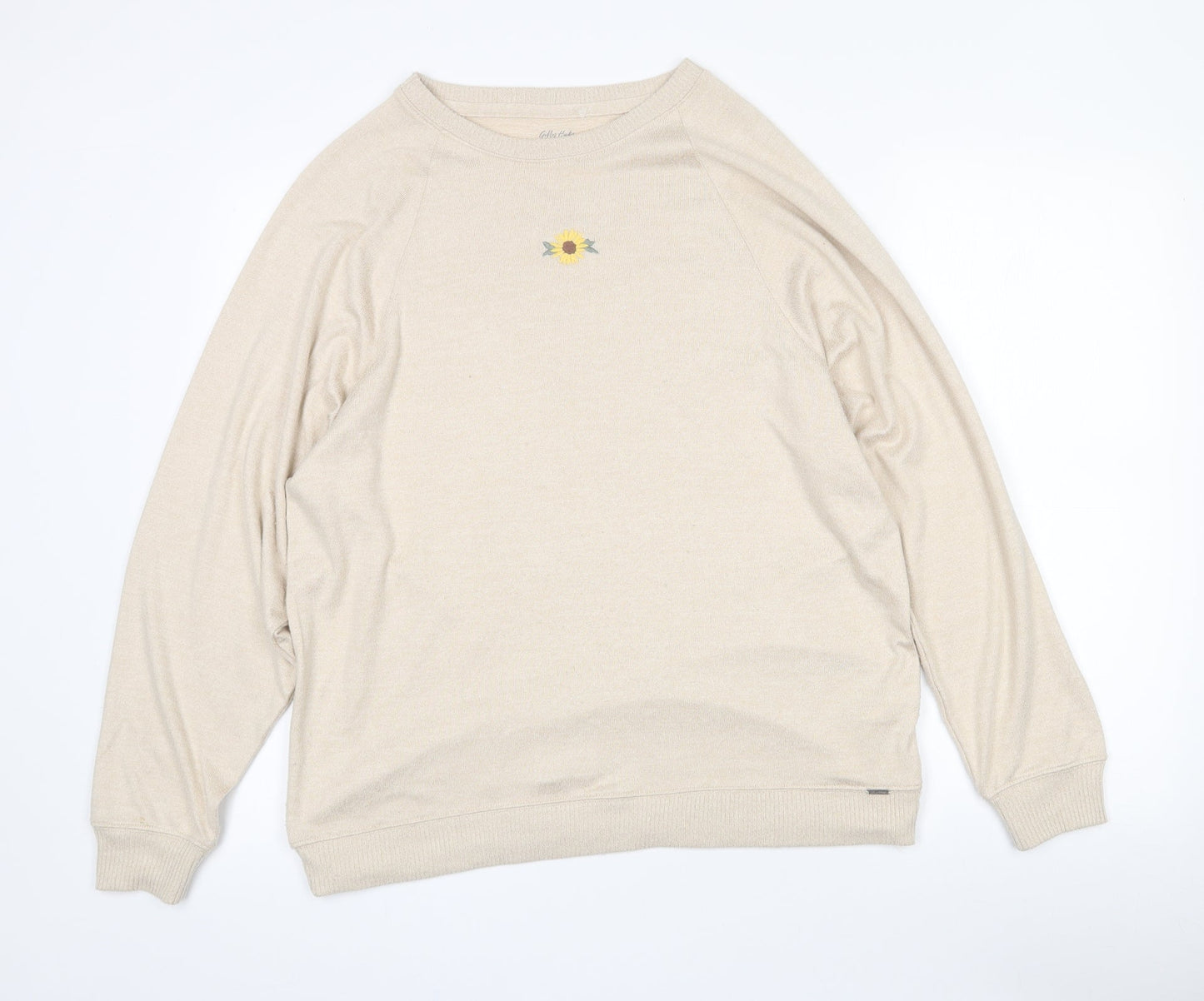 Gilly Hicks Womens Beige Crew Neck  Acrylic Pullover Jumper Size S
