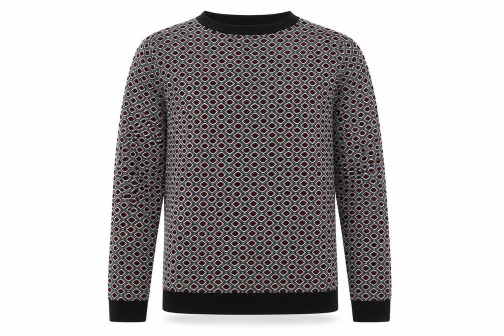 Papaya Womens Black Crew Neck Geometric Polyamide Pullover Jumper Size 10