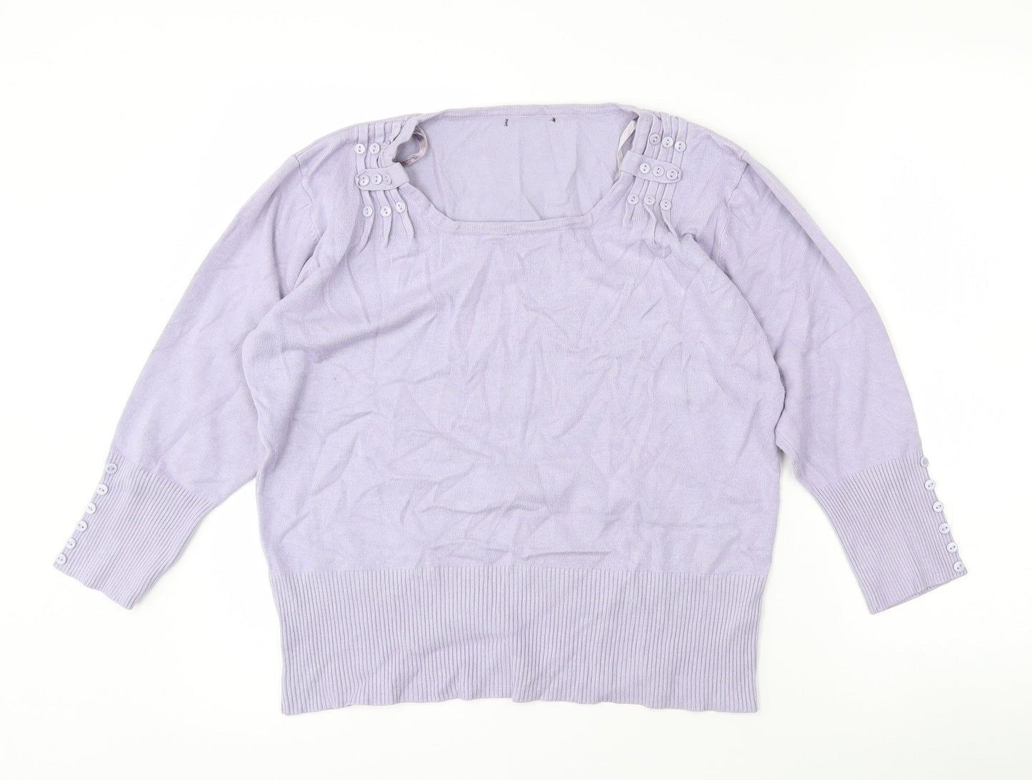 Preworn Womens Purple Scoop Neck  Viscose Pullover Jumper Size 14
