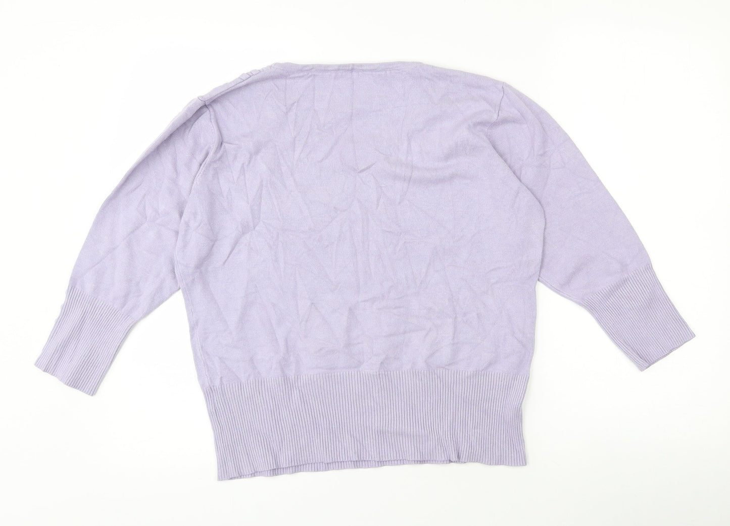 Preworn Womens Purple Scoop Neck  Viscose Pullover Jumper Size 14
