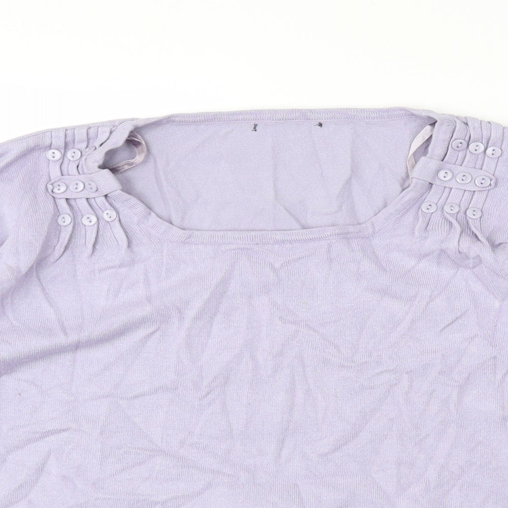 Preworn Womens Purple Scoop Neck  Viscose Pullover Jumper Size 14