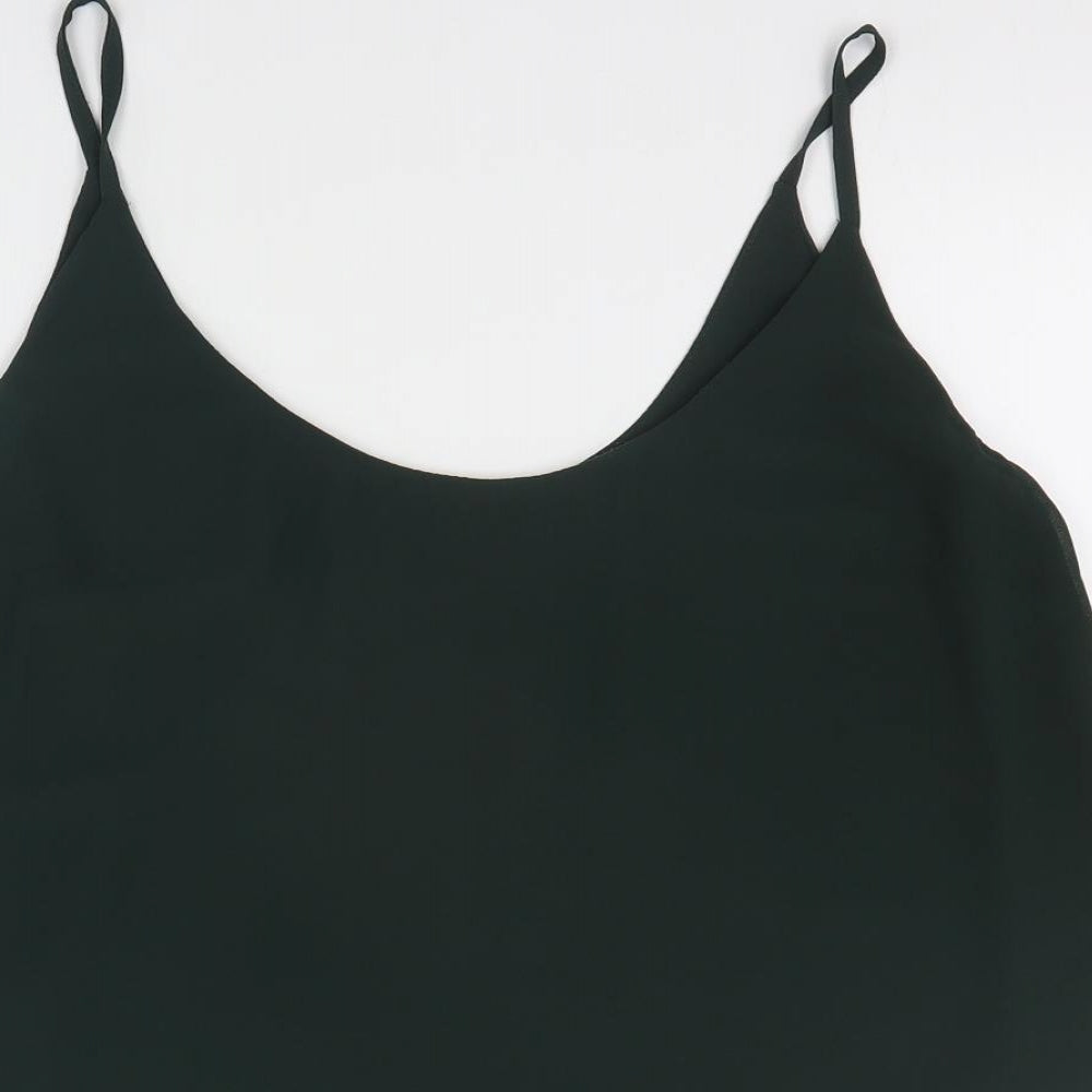 New Look Womens Green  Polyester Camisole T-Shirt Size 14 Round Neck