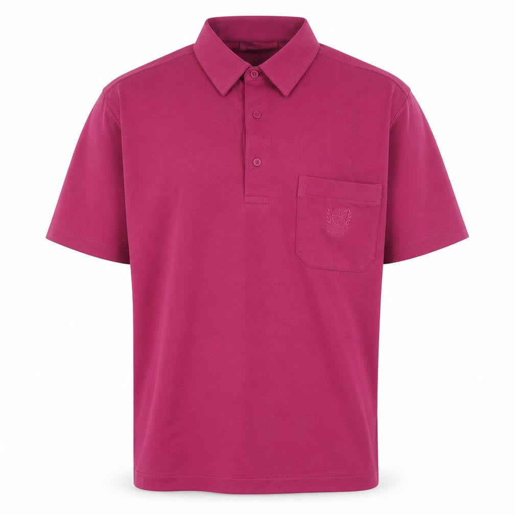 St Bernard Mens Pink  Cotton  Polo Size L Collared Button