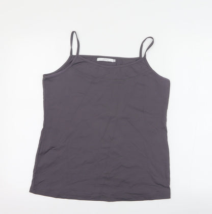 ZBiz Womens Grey  Polyamide Basic Tank Size XL Round Neck