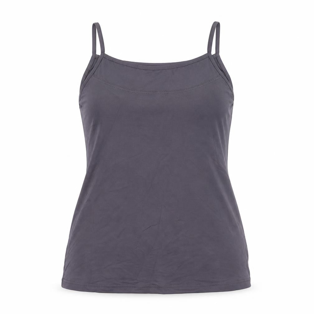 ZBiz Womens Grey  Polyamide Basic Tank Size XL Round Neck