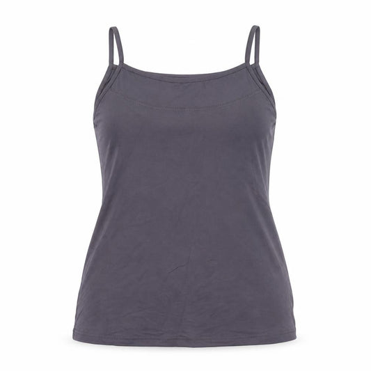 ZBiz Womens Grey  Polyamide Basic Tank Size XL Round Neck