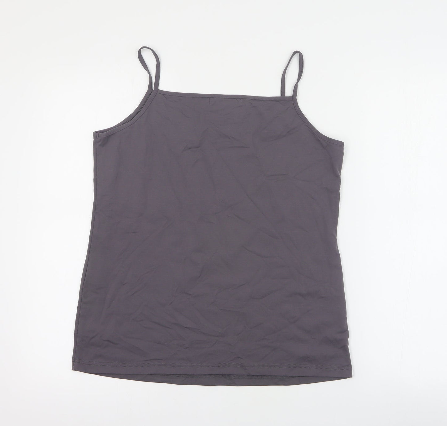 ZBiz Womens Grey  Polyamide Basic Tank Size XL Round Neck