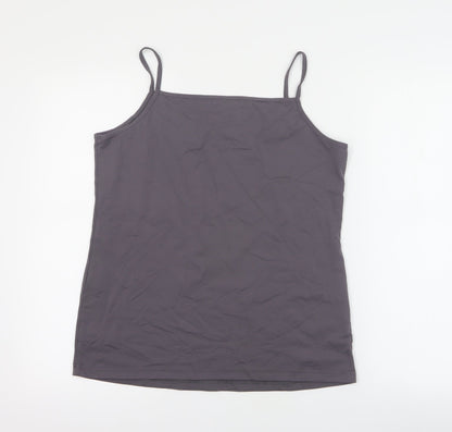 ZBiz Womens Grey  Polyamide Basic Tank Size XL Round Neck