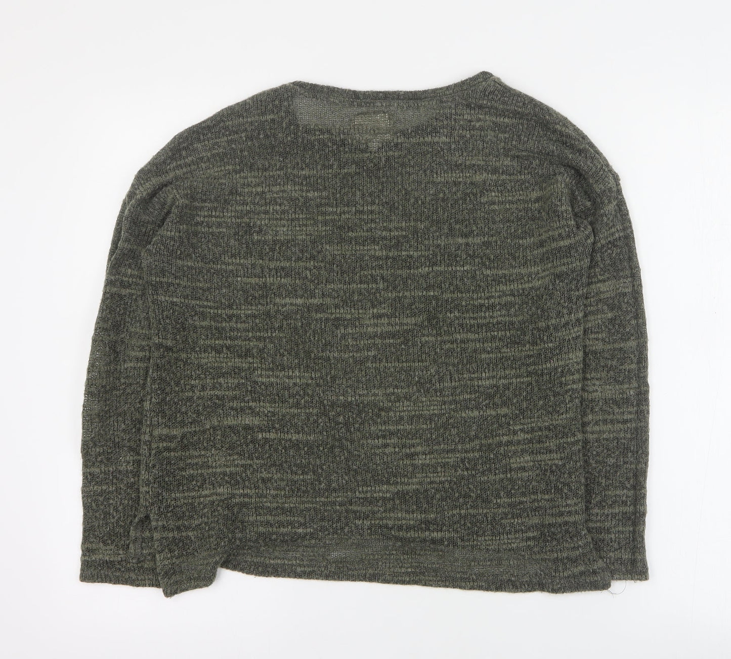 New Look Womens Green Round Neck  Acrylic Pullover Jumper Size 14