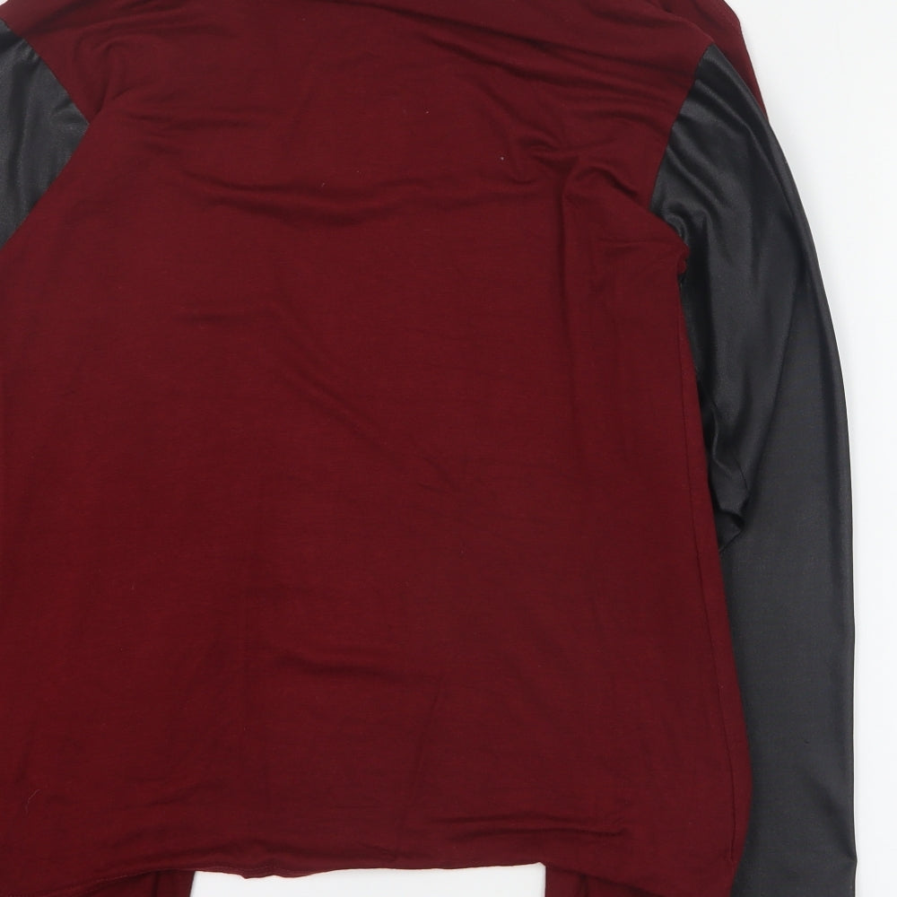 Blue Inc Womens Red V-Neck  Viscose Cardigan Jumper Size S