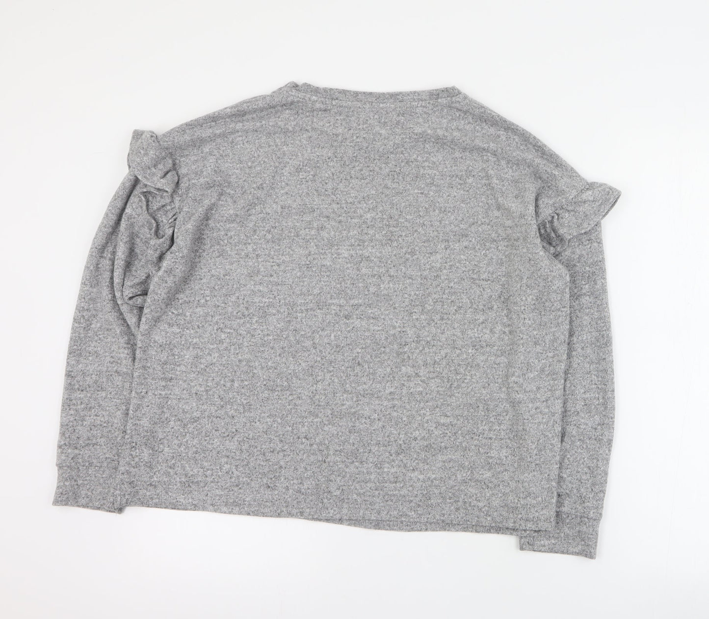 New Look Womens Grey Round Neck  Viscose Pullover Jumper Size M