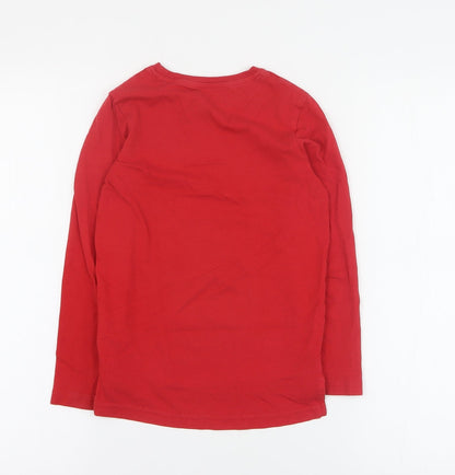Tu Boys Red  100% Cotton Basic T-Shirt Size 7 Years Crew Neck Pullover