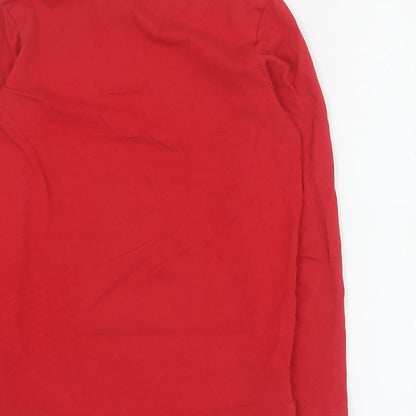 Tu Boys Red  100% Cotton Basic T-Shirt Size 7 Years Crew Neck Pullover