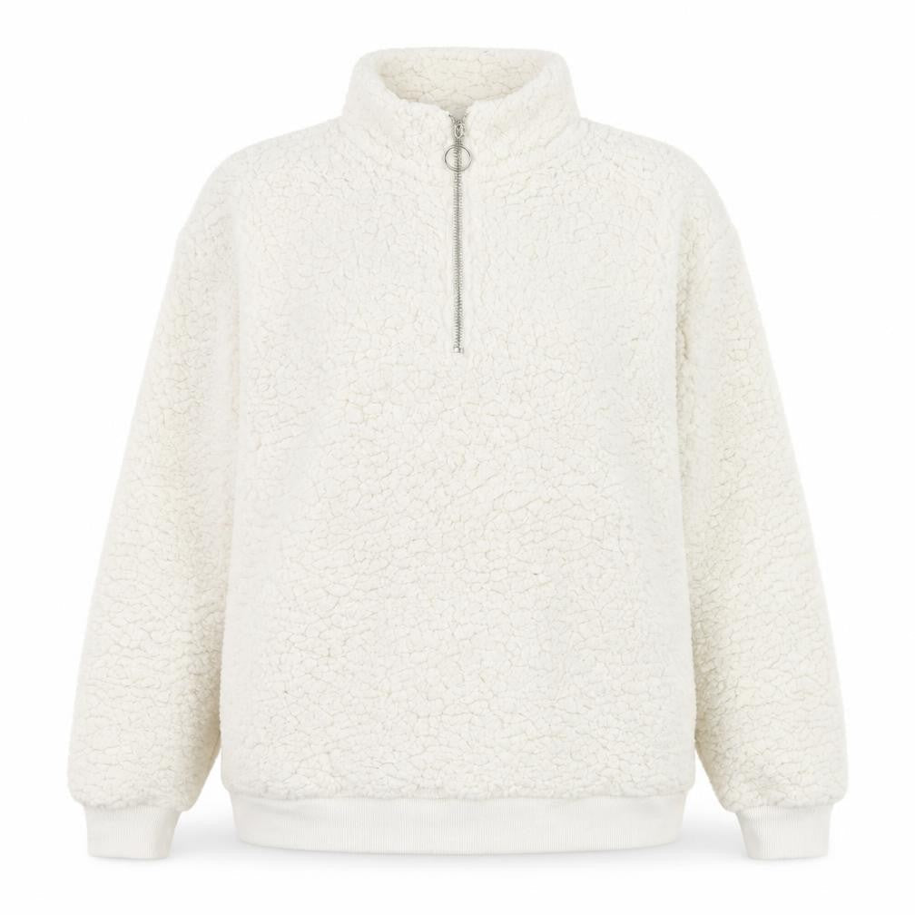 Peacocks Womens White  100% Polyester Pullover Sweatshirt Size 14  Zip