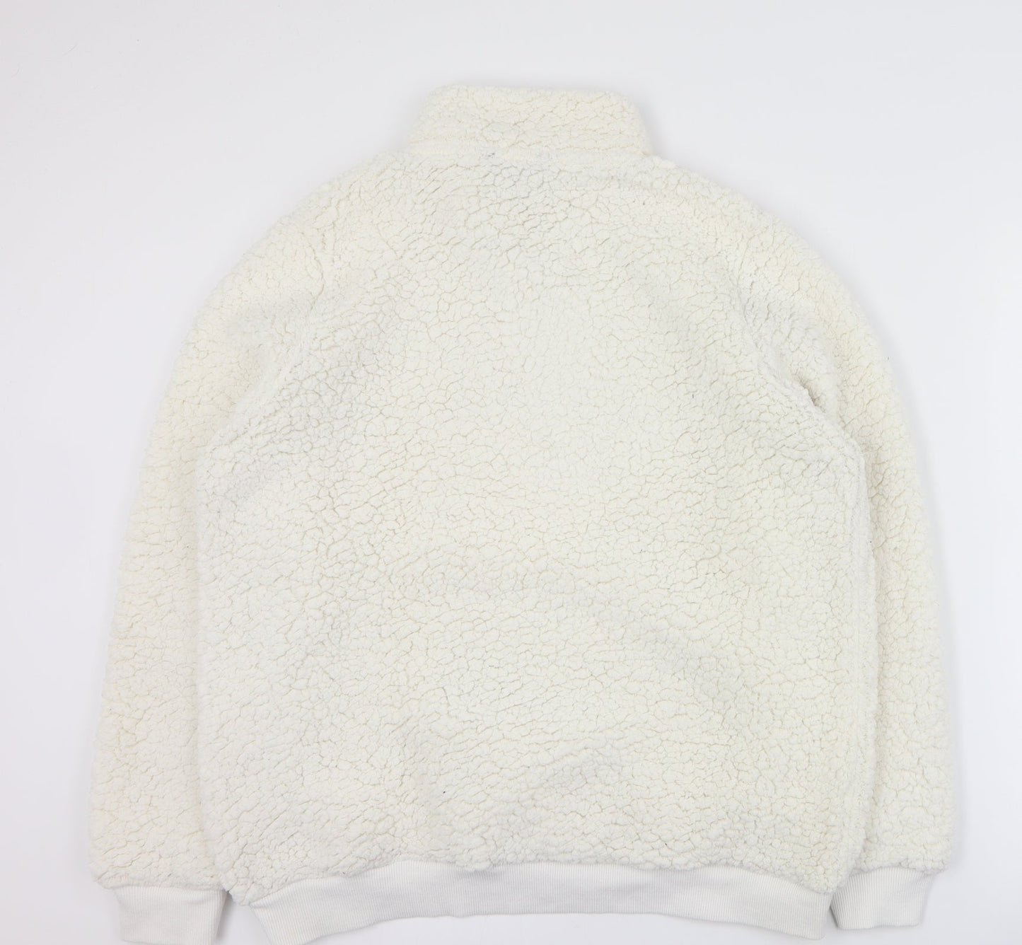 Peacocks Womens White  100% Polyester Pullover Sweatshirt Size 14  Zip
