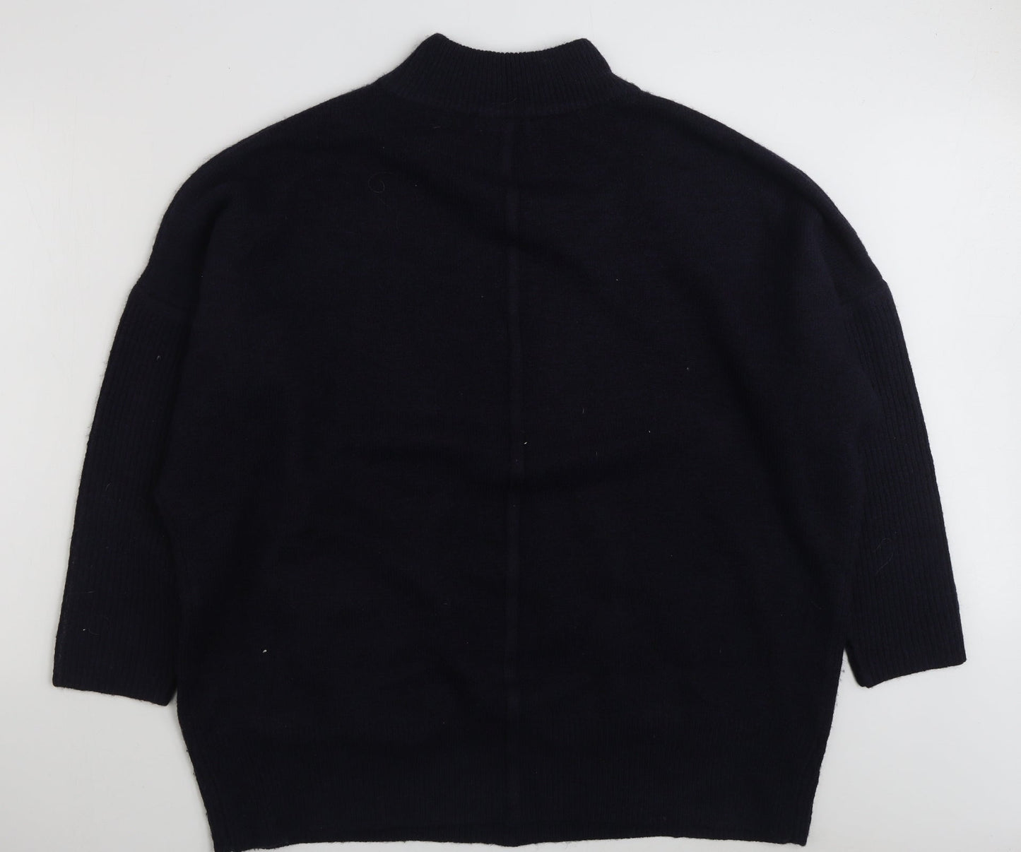 Marks and Spencer Womens Blue High Neck  Acrylic Pullover Jumper Size XL