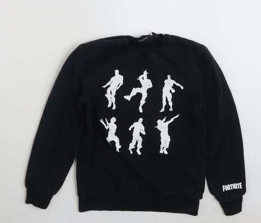 Primark Girls Black  Polyester Pullover Sweatshirt Size M  Pullover - Fortnite