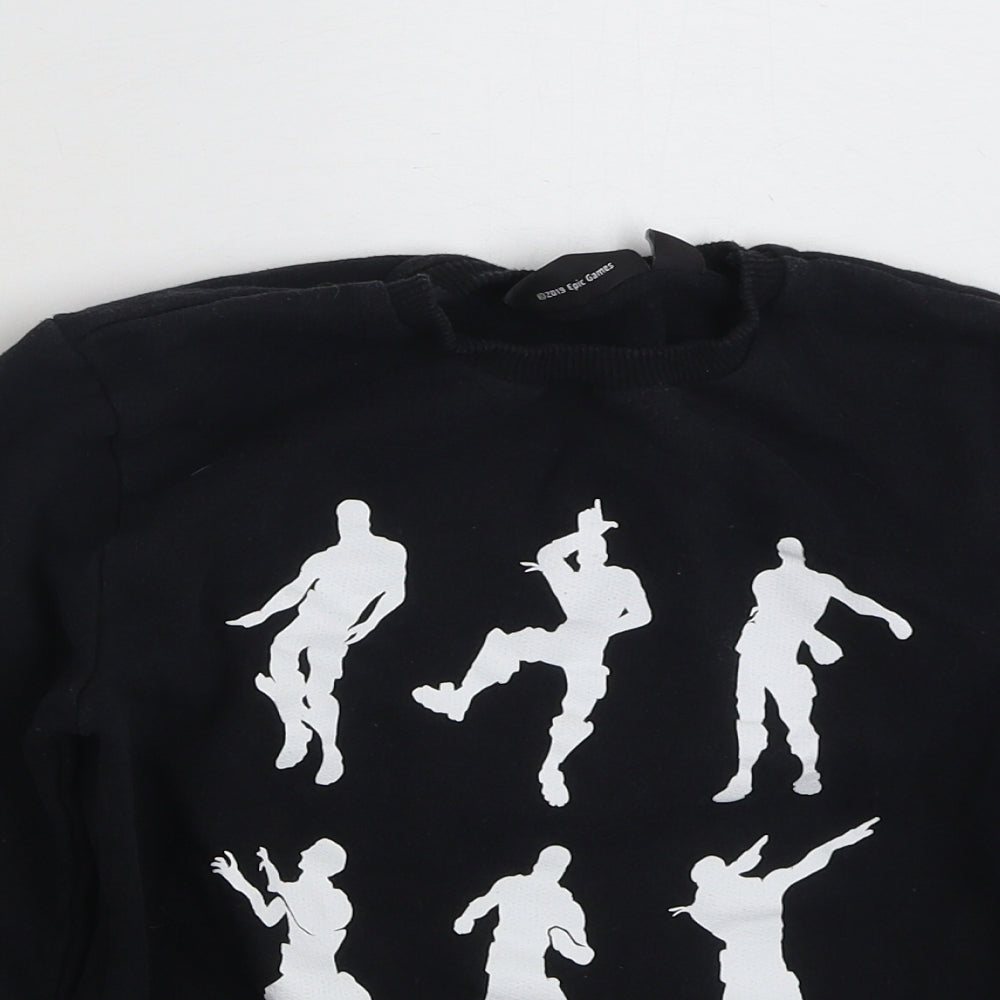 Primark Girls Black  Polyester Pullover Sweatshirt Size M  Pullover - Fortnite