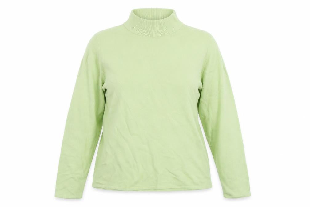 Bonmarché Womens Green High Neck Acrylic Pullover Jumper Size M