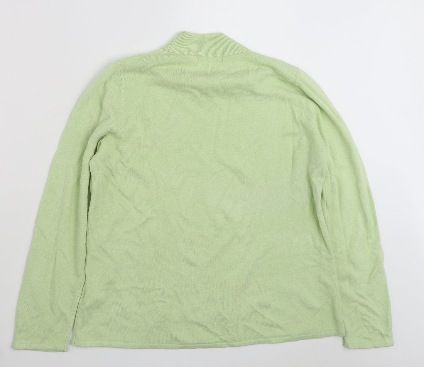 Bonmarché Womens Green High Neck  Acrylic Pullover Jumper Size M